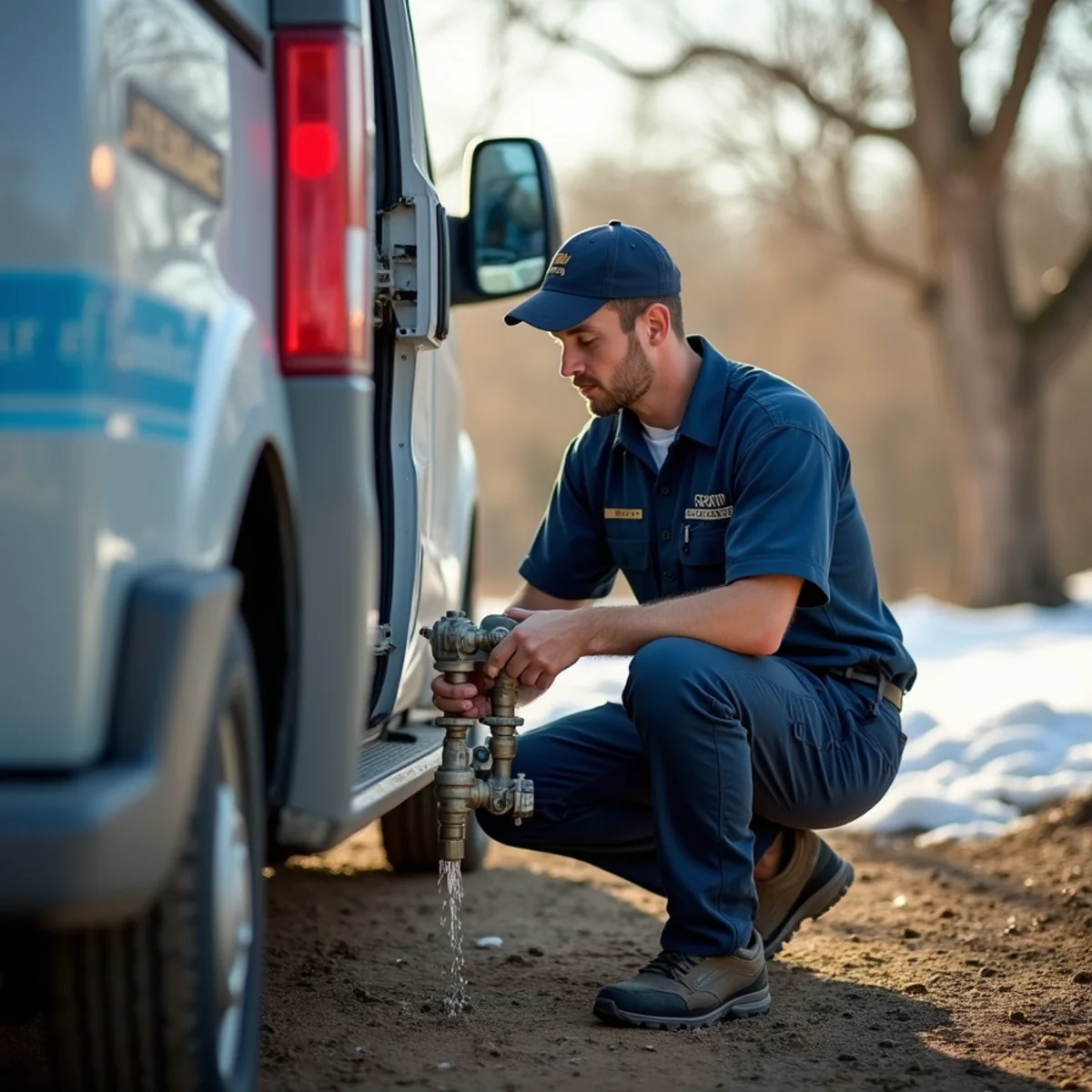 Winterizing the plumbing in an empty Wimberley cabin vacation rental