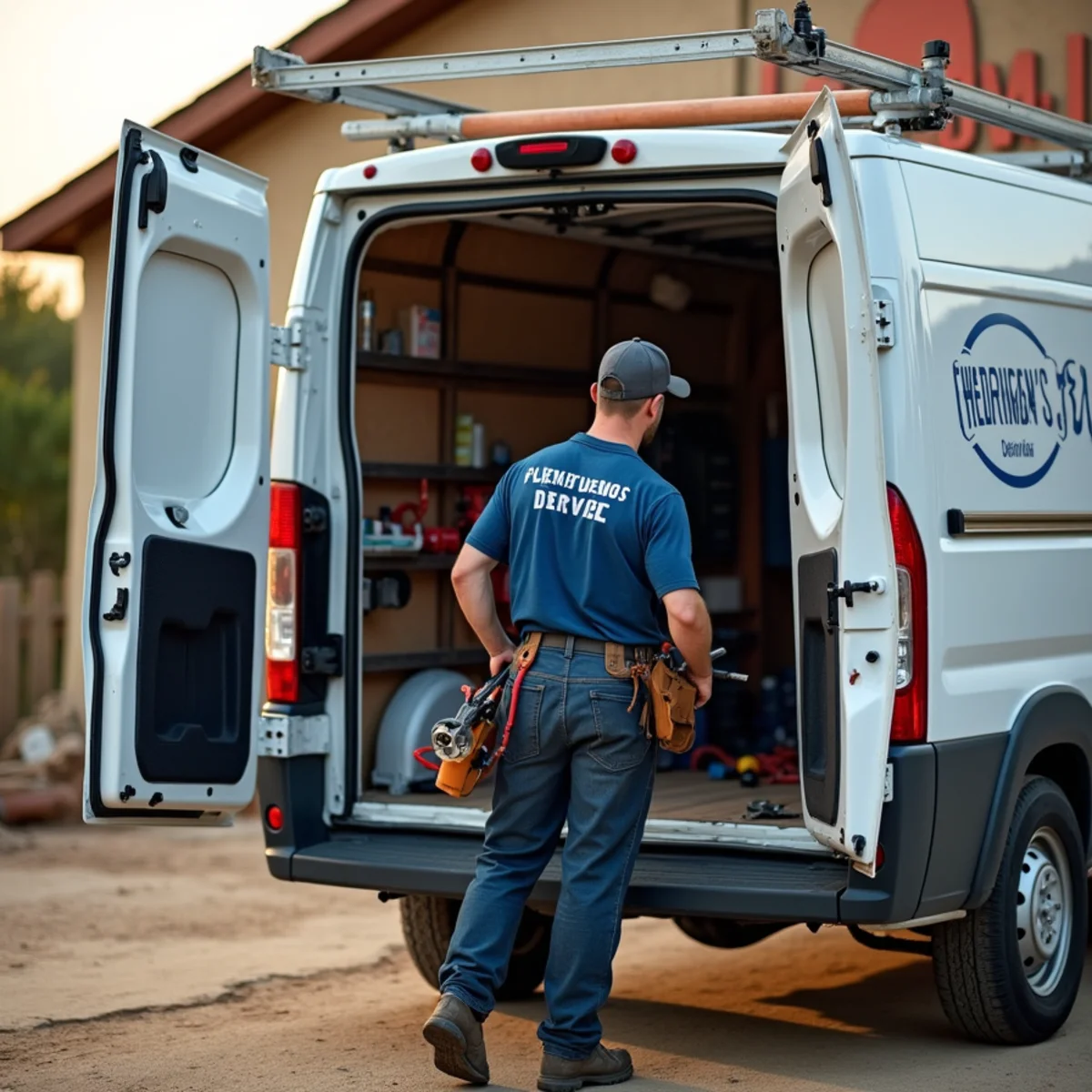 Blanco River Plumbing service van and tools in Wimberley, TX